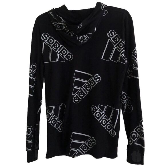 Adidas AA7302 Black Double Exposed Hoodie Tee Womens Size Small - Picture 4 of 12